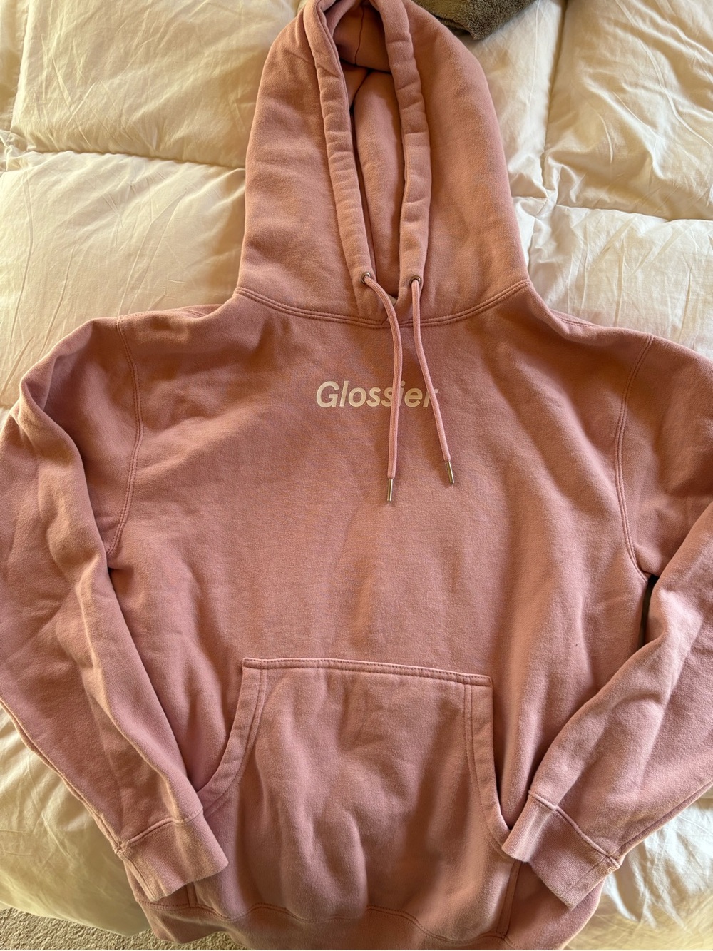 Glossier Dusty Pink Pullover Hoodie